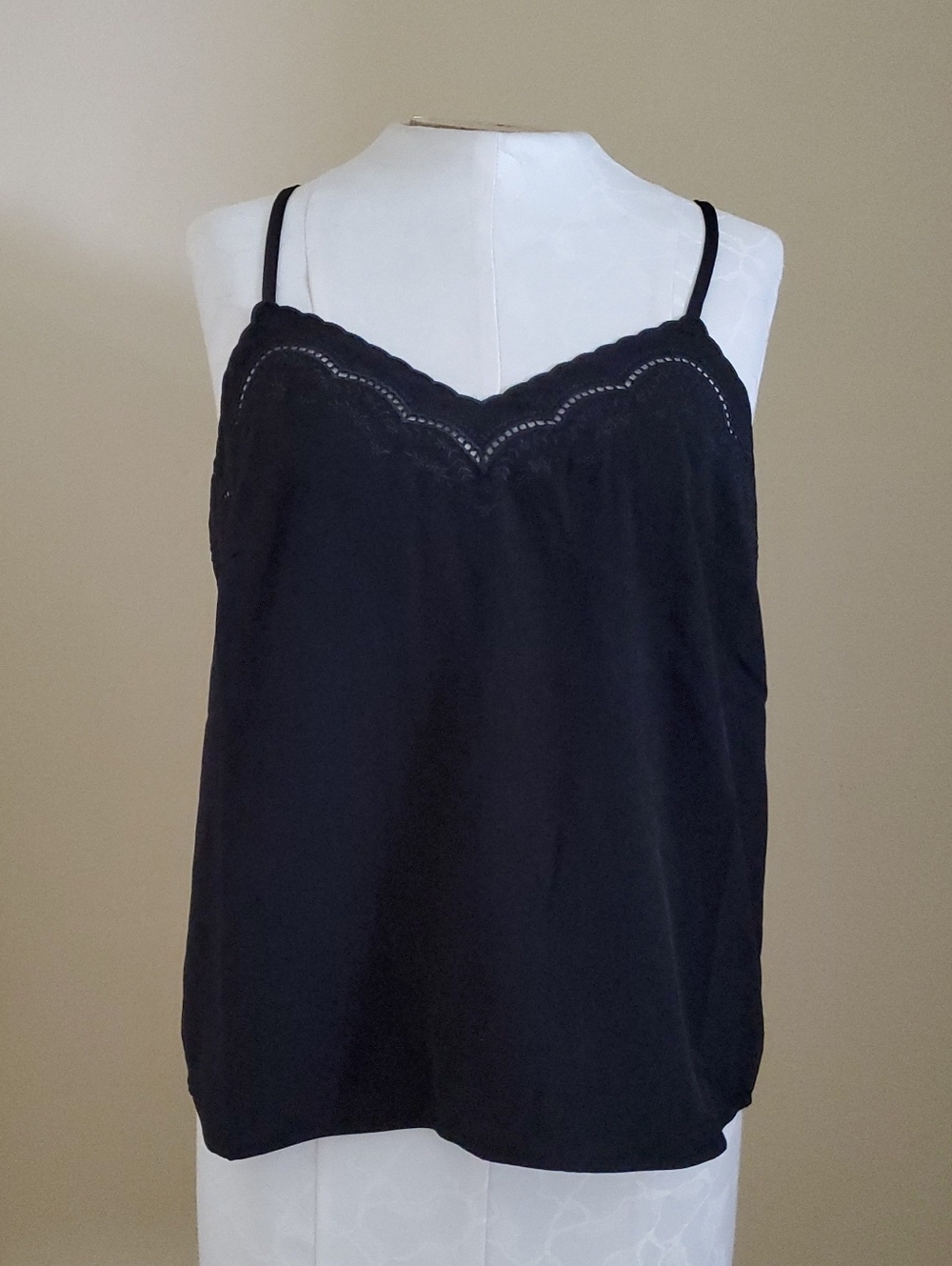 Time and Tru Black Lace-Trim Camisole